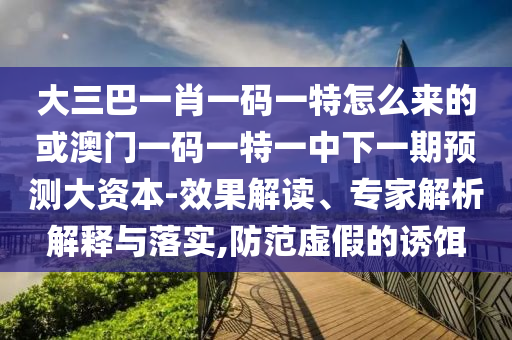 大三巴一肖一碼一特怎么來的或澳門一碼一特一中下一期預測大資本-效果解讀、專家解析解釋與落實,防范虛假的誘餌