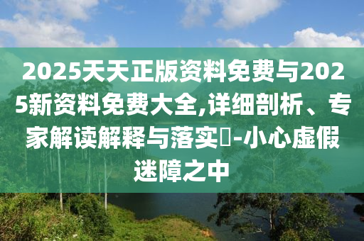 2025天天正版資料免費(fèi)與2025新資料免費(fèi)大全,詳細(xì)剖析、專家解讀解釋與落實(shí)?-小心虛假迷障之中