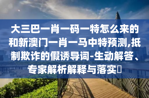 大三巴一肖一碼一特怎么來的和新澳門一肖一馬中特預(yù)測,抵制欺詐的假誘導(dǎo)詞-生動解答、專家解析解釋與落實?