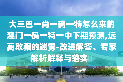 大三巴一肖一碼一特怎么來的澳門一碼一特一中下期預(yù)測,遠(yuǎn)離欺騙的迷霧-改進(jìn)解答、專家解析解釋與落實(shí)?