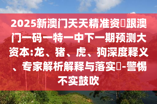 2025新澳門天天精準資枓跟澳門一碼一特一中下一期預測大資本:龍